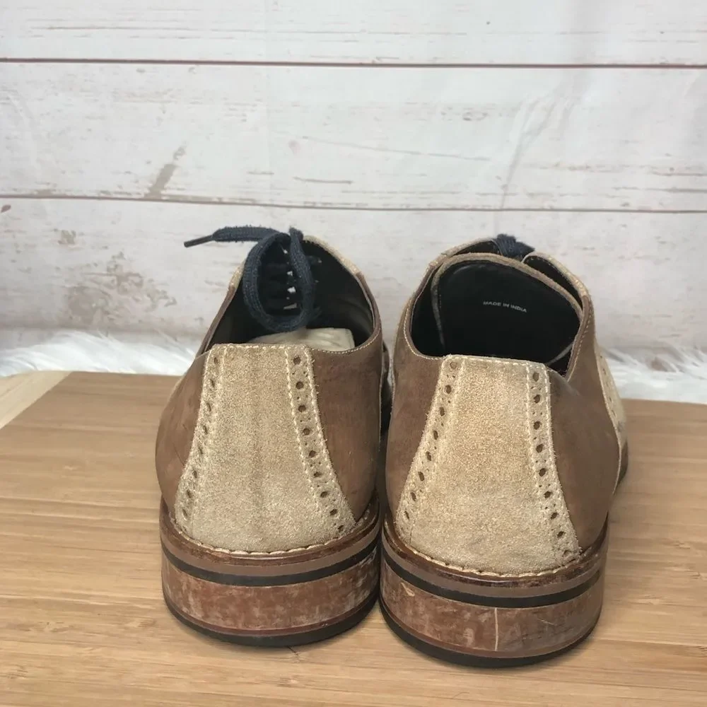 Cole Haan Williams British Mens Size 11.5 Beige Nubuck Oxford Suede Shoes C11560